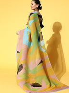Tikhi Imli Abstract Poly Georgette Saree Border | Grocsy