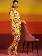 HOUSE OF KARI Floral Printed Chikankari Regular Straight Pure Cotton Kurta with Trousers | Grocsy