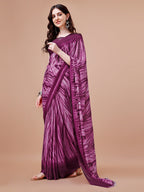 Sangria Purple Abstract Printed Saree | Grocsy