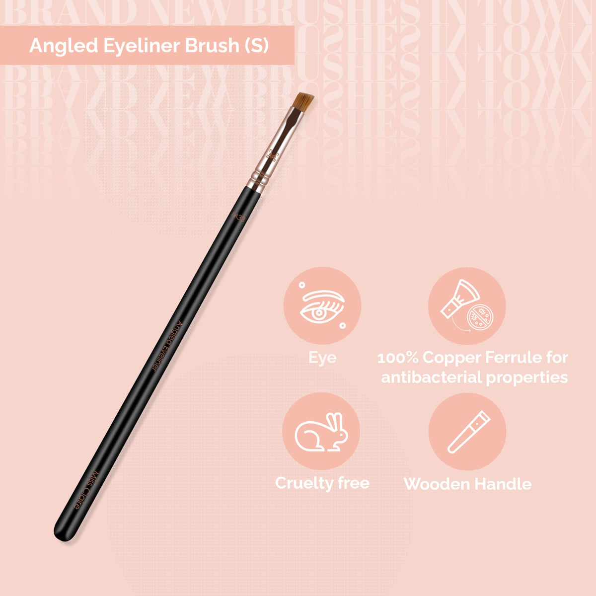 Miss Claire M33 - Angled Eyeliner Brush (S) - Rose Gold | Grocsy