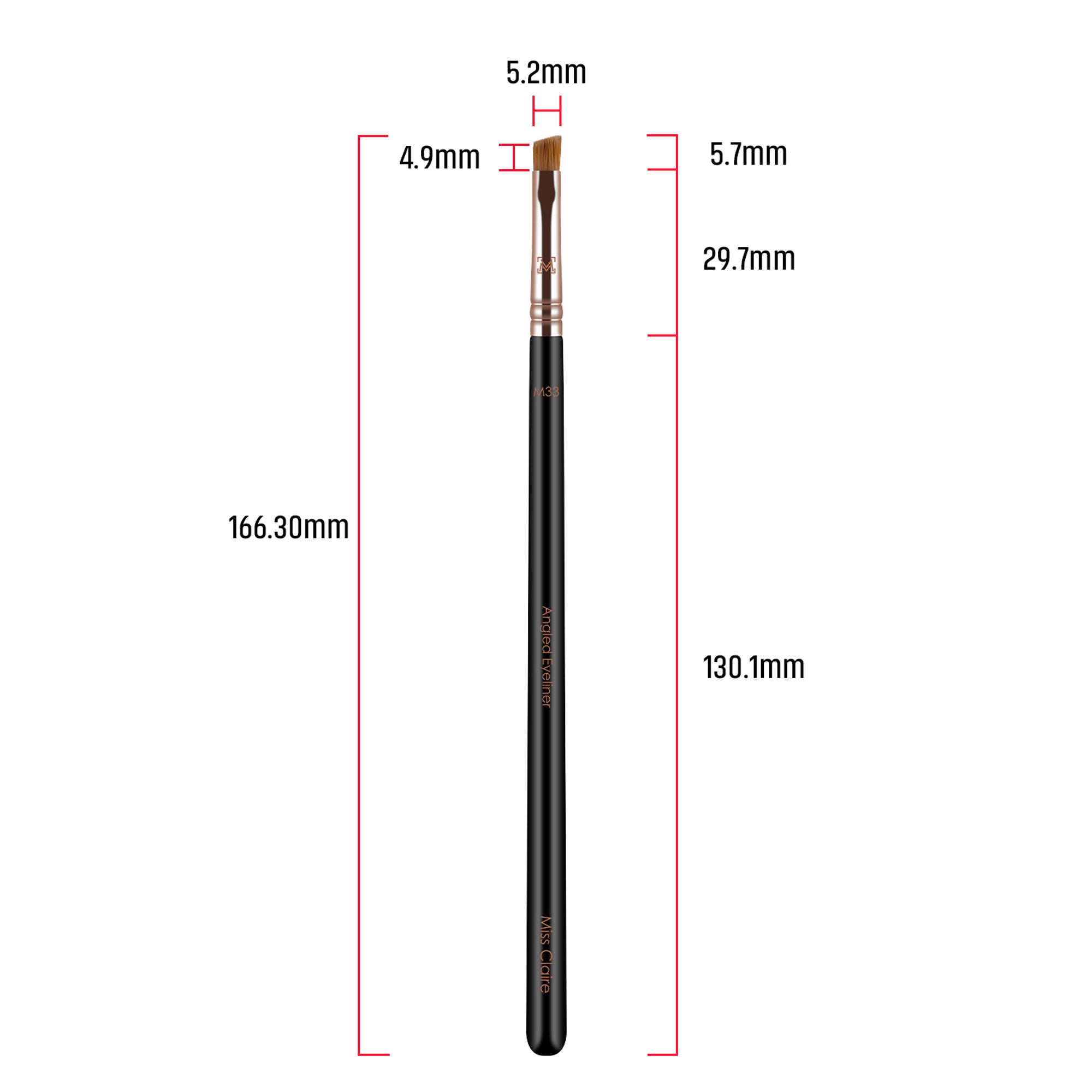 Miss Claire M33 - Angled Eyeliner Brush (S) - Rose Gold | Grocsy