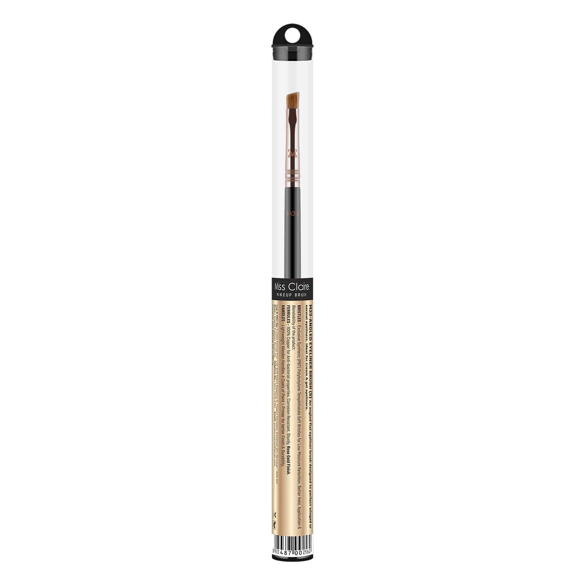 Miss Claire M33 - Angled Eyeliner Brush (S) - Rose Gold | Grocsy