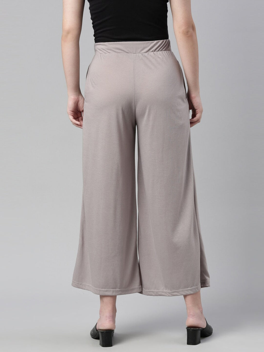 Souchii Grey Knitted Ethnic Palazzos | Grocsy