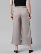 Souchii Grey Knitted Ethnic Palazzos | Grocsy