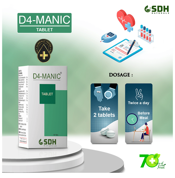 SDH Naturals D4-Manic Tablet | Grocsy