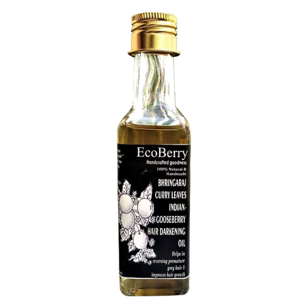 Ecoberry Bhringaraj Curry Leaves Indian Gooseberry Hair Darkening Oil | Grocsy