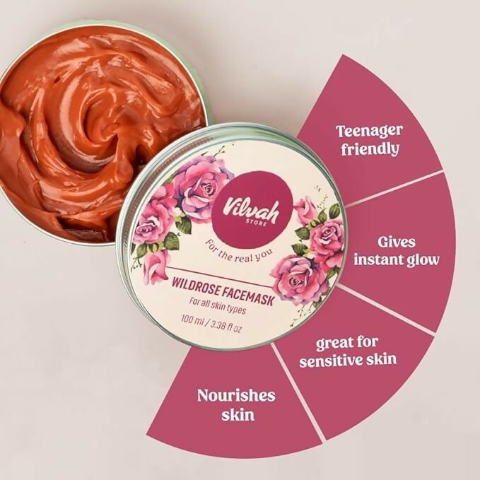 Vilvah Store Wild Rose Face Mask | Grocsy