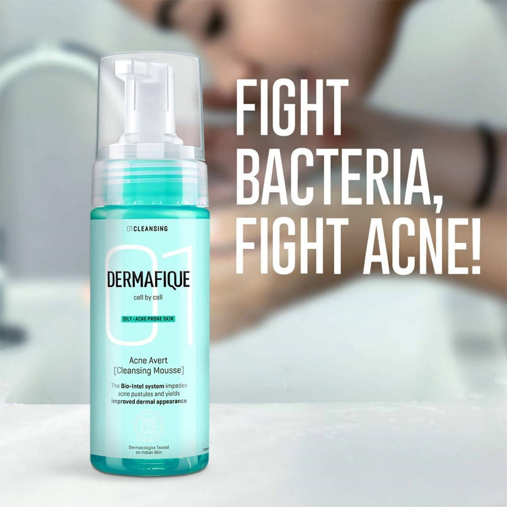 Dermafique Acne Avert Cleansing Mousse Foaming Face wash | Grocsy