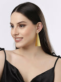 NVR Women Gold-Polished Geometric Shape Drop Earrings | Grocsy