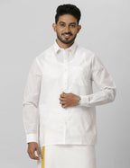Ramraj Cotton Mens Full Sleeve Formal Poly Cotton White Shirt | Grocsy