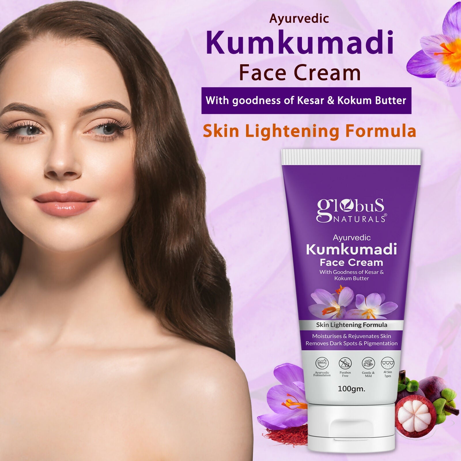 Globus Naturals Ayurvedic Kumkumadi Skin Lightening Face Cream | Grocsy