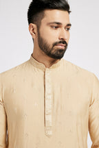 Ethnic India Beige Men's Kurta Ethnic Motifs | Grocsy