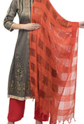Mominos Fashion Moeza Orange Window Cotton Dupatta | Grocsy
