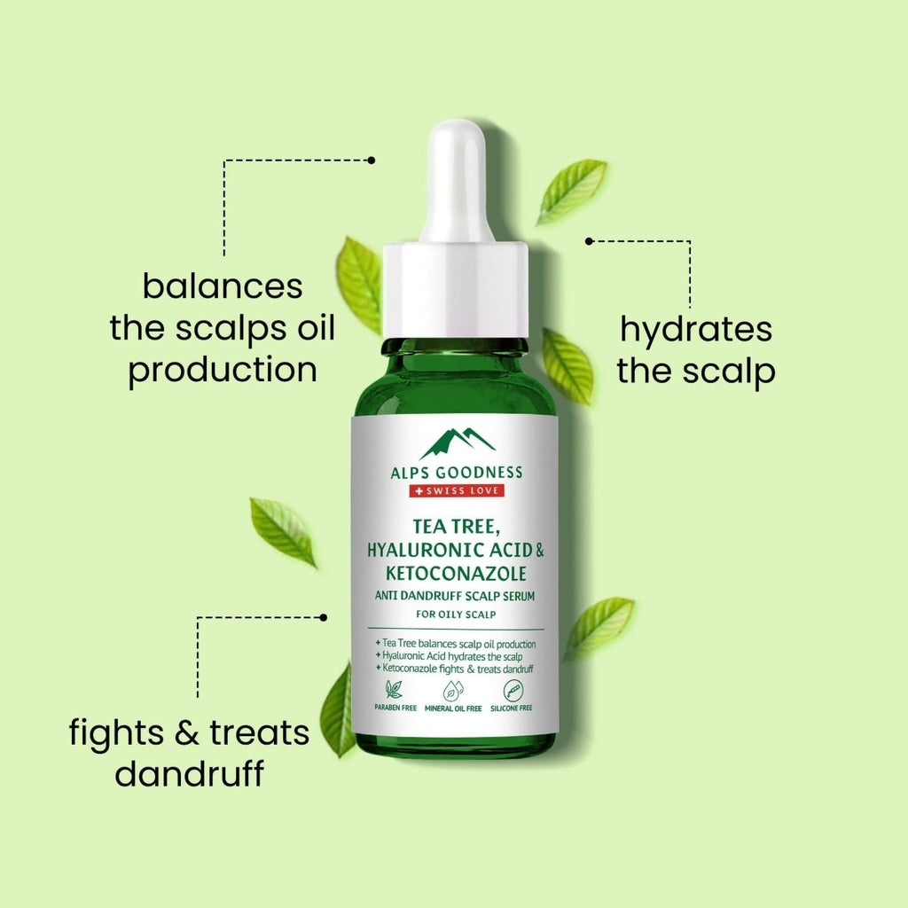 Alps Goodness Tea Tree, Hyaluronic Acid & Ketoconazole Anti Dandruff Scalp Serum | Grocsy