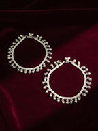 NVR Women Set of 2 Silver Plated Ghunguru Beaded Anklet | Grocsy