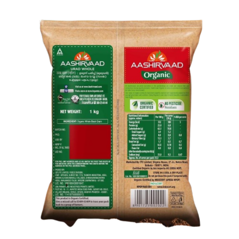 Aashirvaad Organic Urad Dal (Whole) | Grocsy