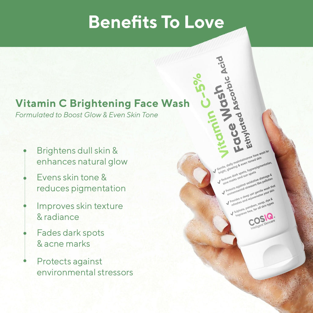 Cos-IQ Vitamin C-5% Brightening and Glow Face Wash | Grocsy