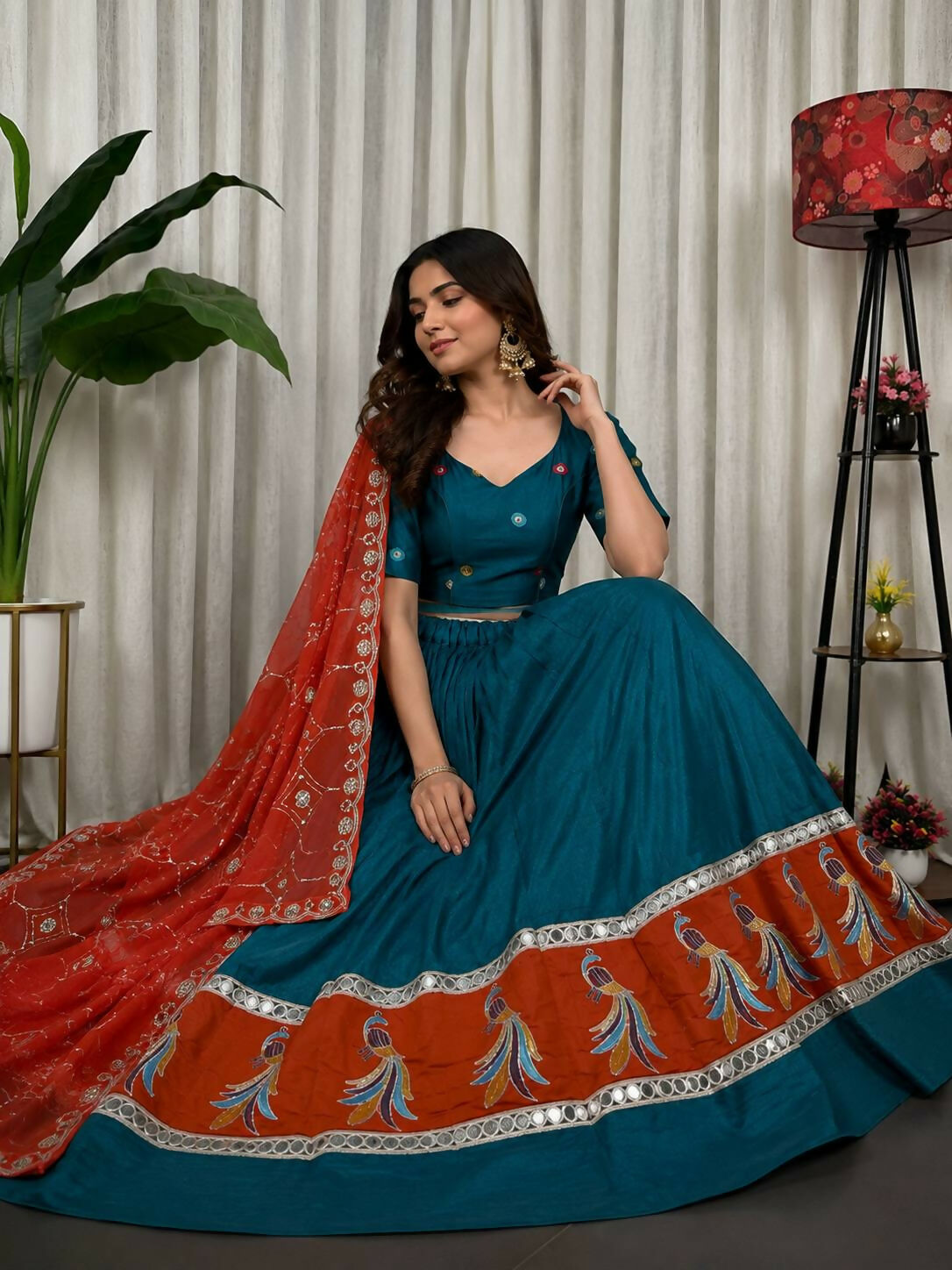 Lehenga Mart Morpich Designer Navratri Lehenga Choli for Women | Grocsy
