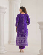 Festive Ethnic French Crepe Blue Stitched Suit With Dupatta - Rashmika | Grocsy