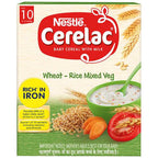 Nestle Cerelac Baby Cereal with Milk - Wheat-Rice Mixed Veg, From 10 to 24 Months | Grocsy