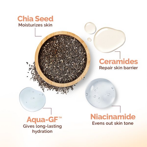 Mamaearth Chia Oil-Free Moisturizer with Chia Seed & Ceramides for Healthy Skin Barrier | Grocsy