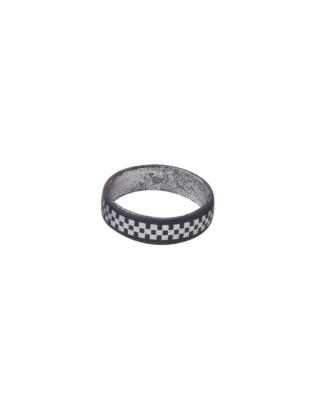 NVR Men's Black Metal Ring | Grocsy
