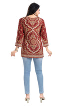 Snehal Creations Magical Maroon Printed Short Kurti Tunic Top | Grocsy