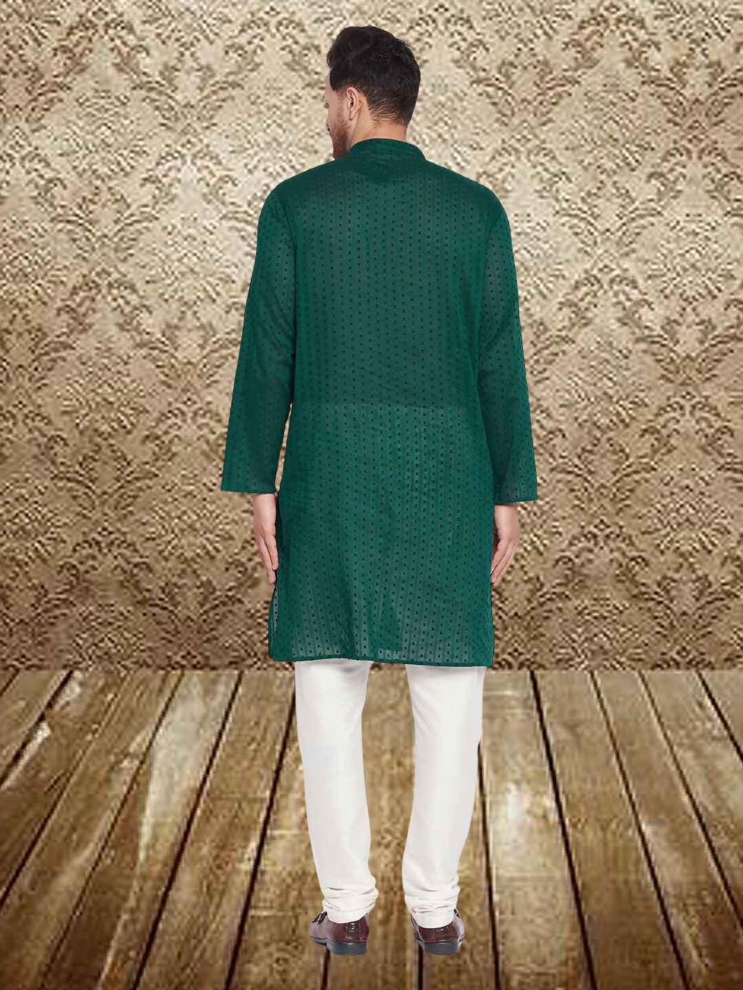Even Apparels Men's Pure Cotton Green Kurta | Grocsy