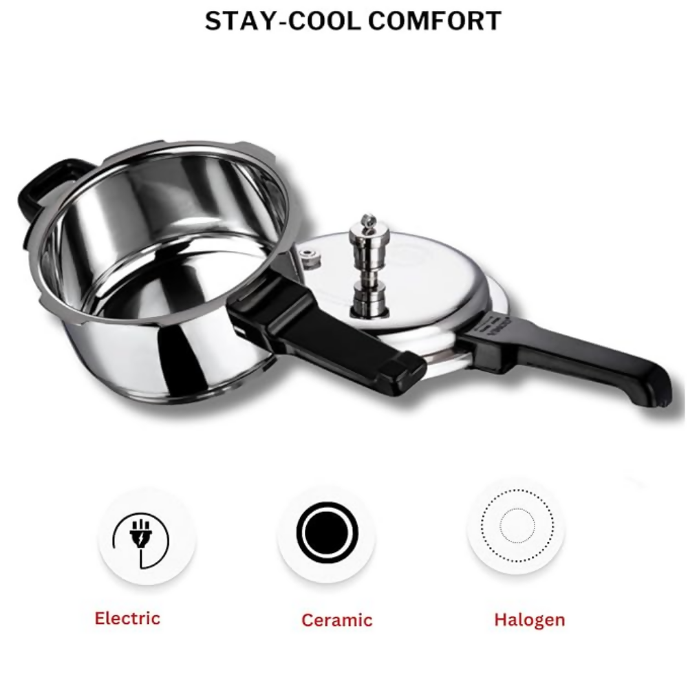 Vinod 18/8 Stainless Steel Outer Lid Pressure Cooker | Grocsy