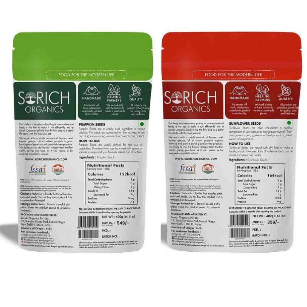 Sorich Organics Super Seeds Mix Combo of Pumpkin Seeds and Sunflower Seed | Grocsy