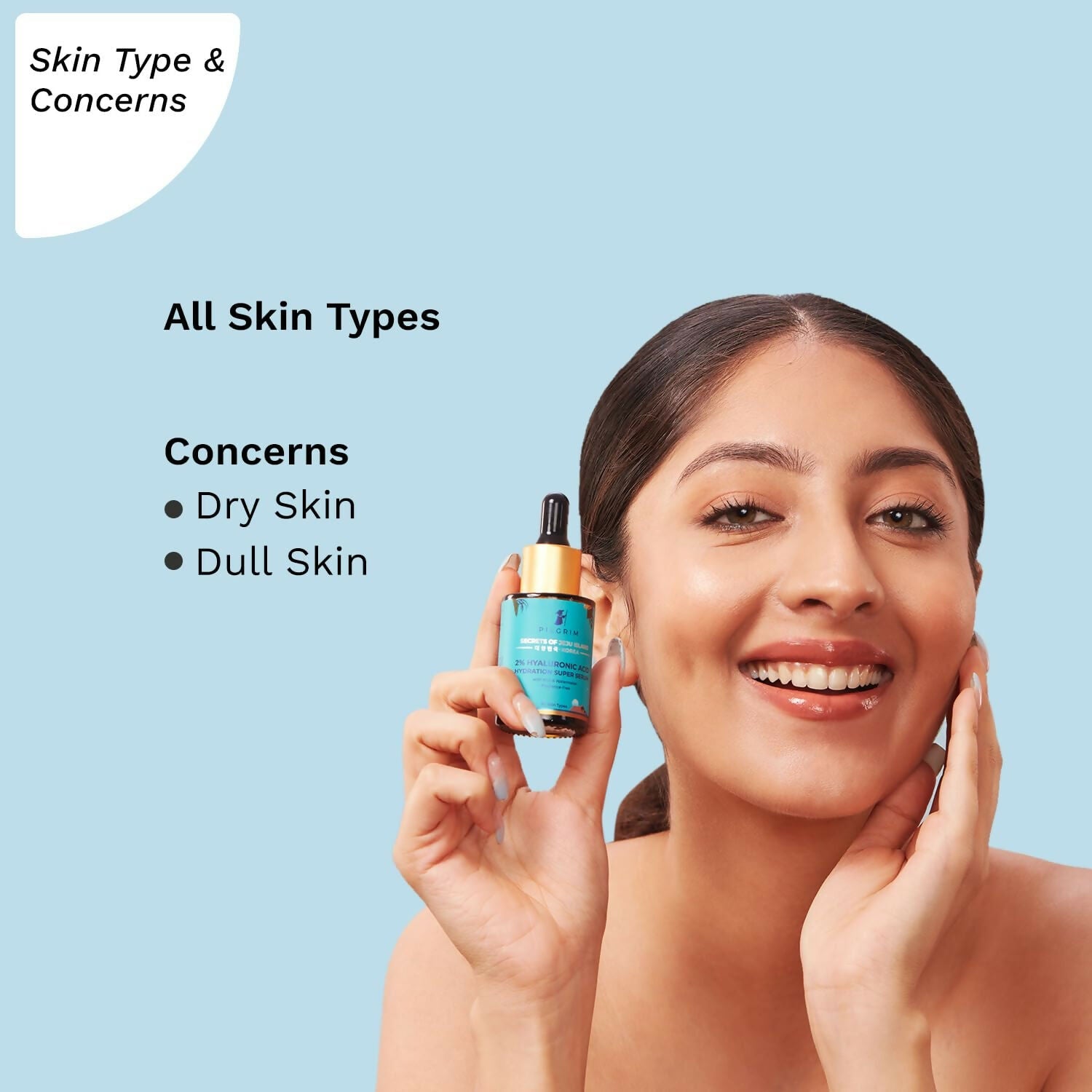 Pilgrim 2% Hyaluronic Acid Hydration Super Serum With Kiwi & Watermelon Extracts For Hydrated Skin - Korean Skin Care | Grocsy