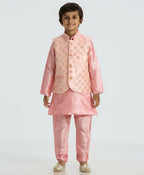 Joban Fashion Kids Island with Sequence work Nehru Jacket Full Sleeves Kurta, Pyjama Set - Pink | Grocsy