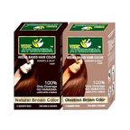 VedicAyurveda Henna Based Hair Colour, Natural brown and Chestnut Brown | Grocsy