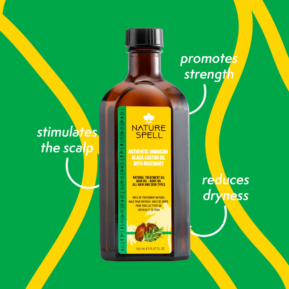 Nature Spell Rosemary With Jamaican Black Castor Oil For Hair & Skin | Grocsy