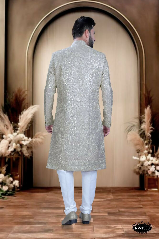 Joban Fashion Men's Onion-Pink Base Silk Kurta with Pyjama | Grocsy