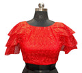 Vamika Red Net Shifly Work Blouse | Grocsy