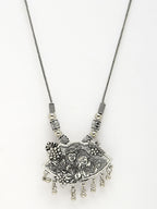 NVR Women's Silver-Toned Radha Krishna Pendant with Chain | Grocsy