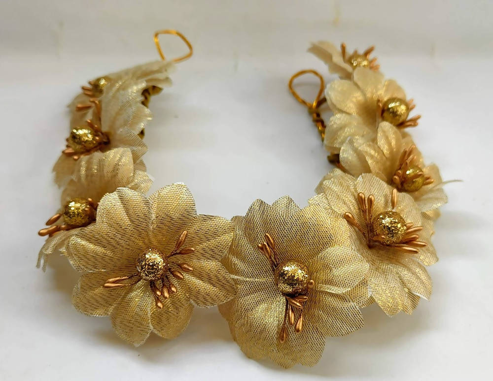 Gold Flower Hair Gajra | Grocsy