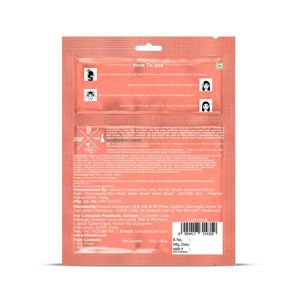 BBlunt Advanced Smoothening Heat Hair Spa Mask with Keratin & Hyaluronic Acid | Grocsy