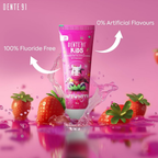 Dente91 Kids Toothpaste Protects Against Dental Caries & Hypersensitivity Fluoride Free Strawberry Flavour | Grocsy