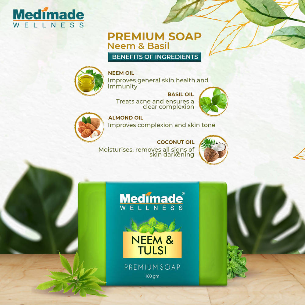 Medimade Wellness Neem & Tulsi Premium Soap | Grocsy