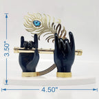 House Of Wemy Gold-Polished Lord Krishna Hands Idol with Flute and Pecock Feather - Black