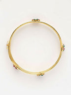 NVR Women Set of 2 Gold Plated Artificial Stone Bangle | Grocsy