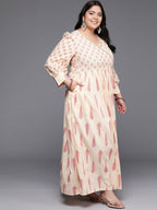 Ahalyaa Women's Traditional wear Ethnic Dress - Tan | Grocsy