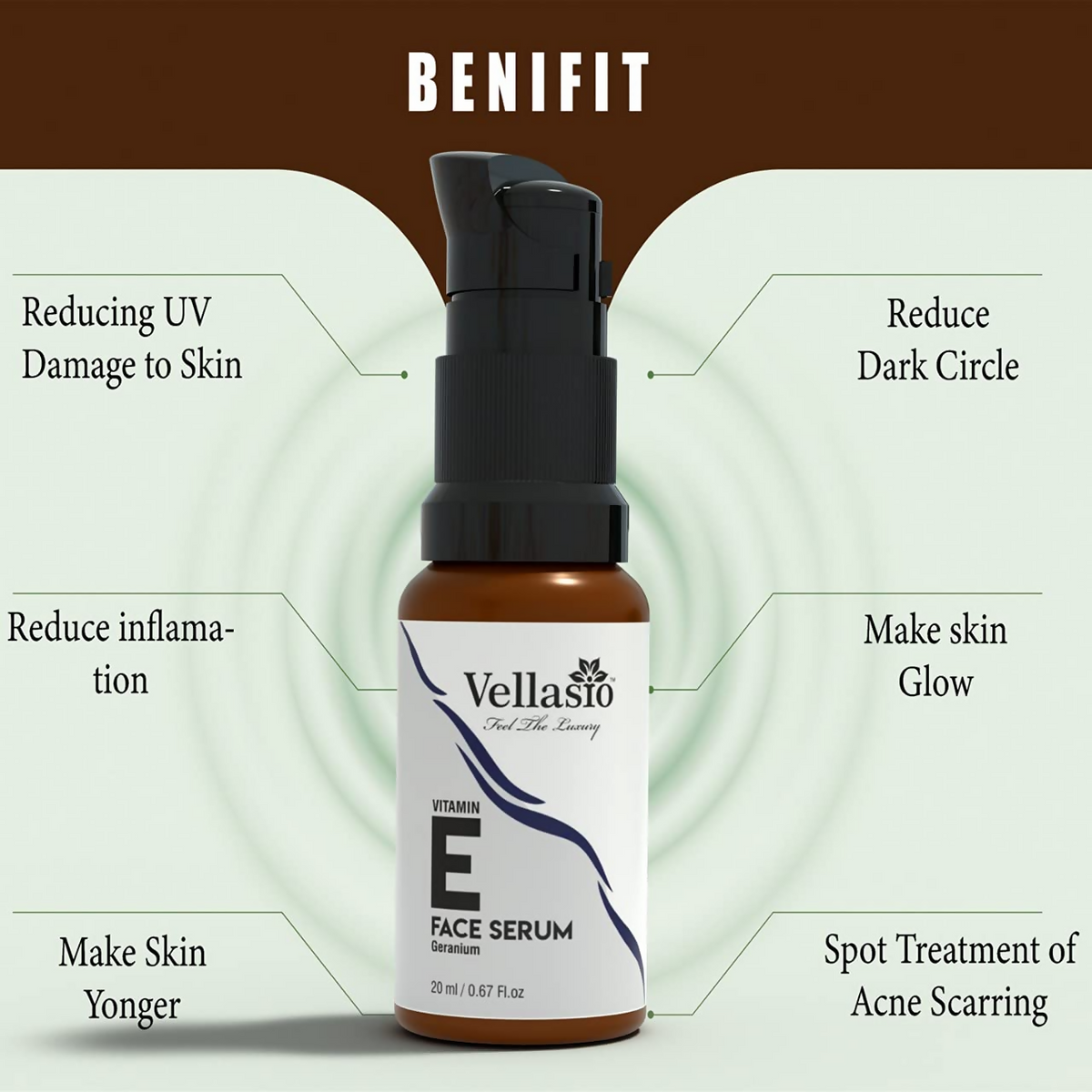 Vellasio Vitamin E Face Serum, Nourished Soft & Glow Skin | Grocsy