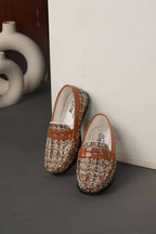Tiny Bugs Boys Printed Slip On Loafers - Tan | Grocsy