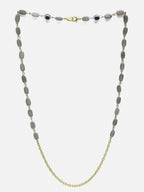 Grey Gold-Toned Alloy Gold-Polished Mask Chain - Ruby Raang | Grocsy