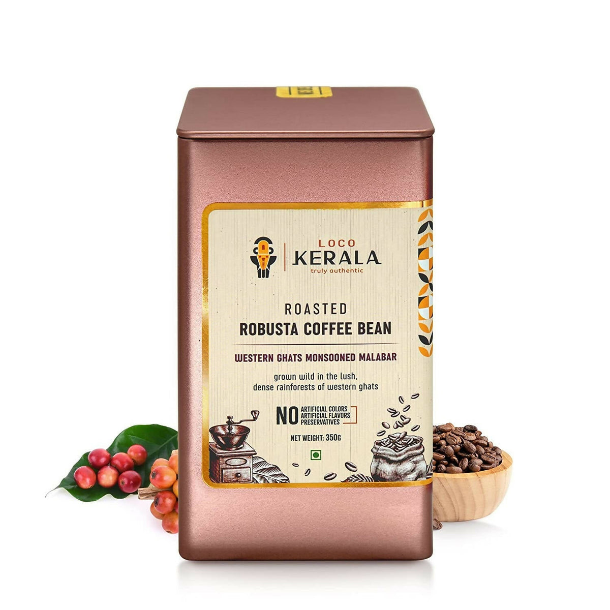 LocoKerala Western Ghats Monsooned Malabar Roasted Robusta Coffee Bean | Grocsy