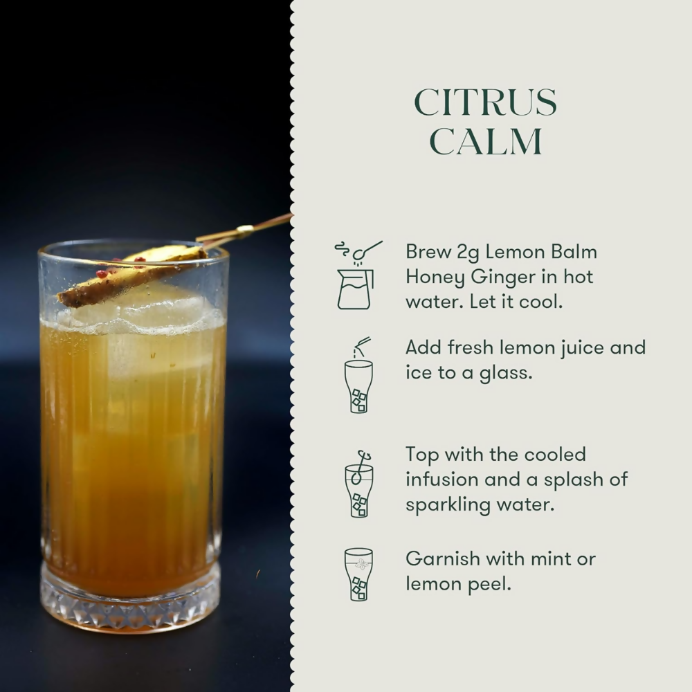 Luxmi Estates Lemon Balm Honey Ginger Herbal Infusion | Grocsy