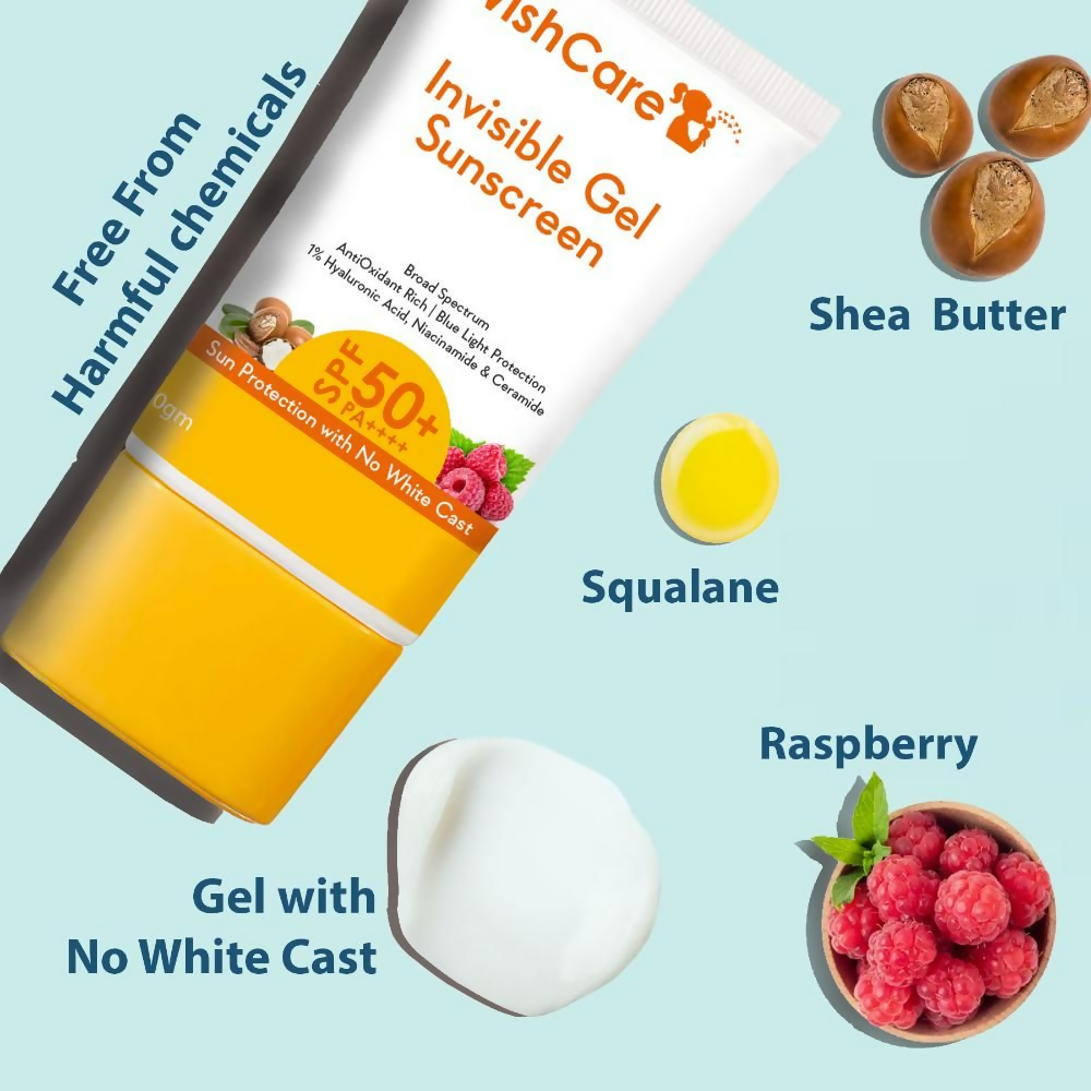 WishCare Invisible Gel SPF50 Ceramide Sunscreen - PA++++ | Grocsy